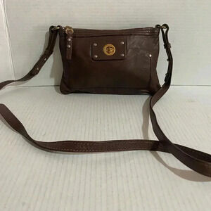 Marc By Marc Jacobs Brown distressed leather crossbody handbag